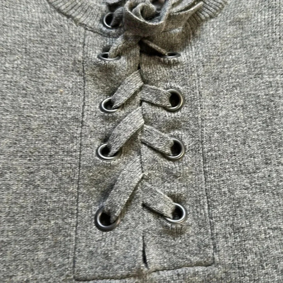 Madewell Lace-Up Pullover Wool  Gray Sweater size XS - Picture 2 of 5